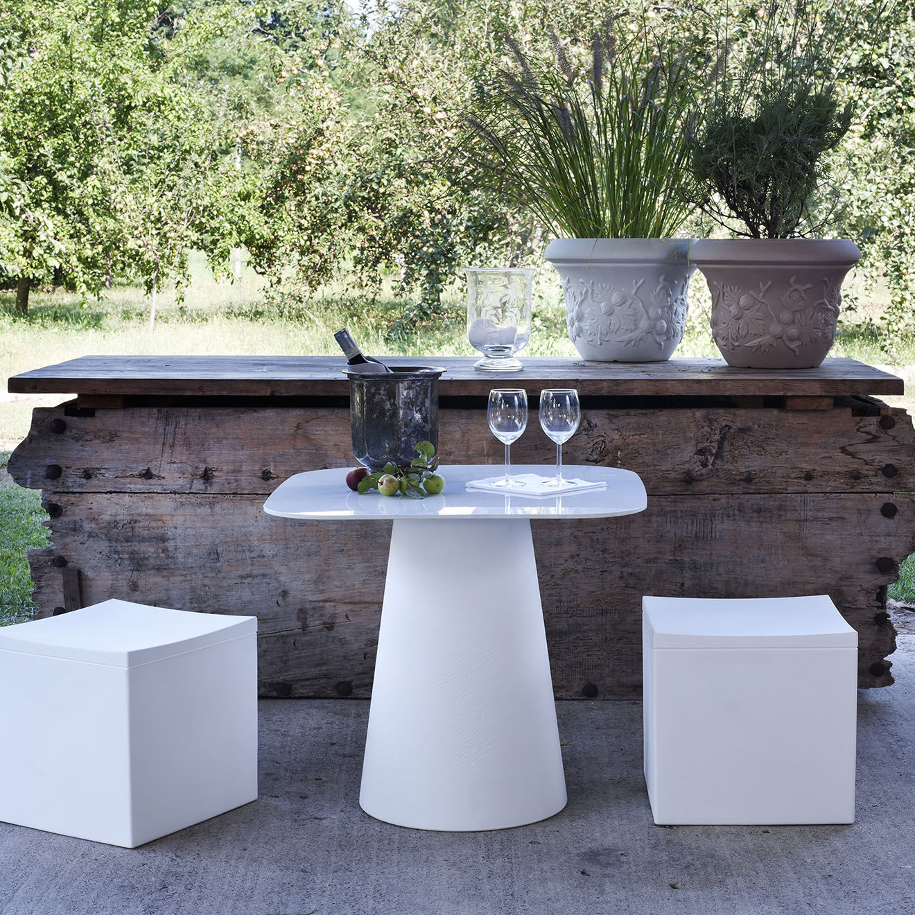 Serralunga Pouf salon design par serralunga blanche - 37x36x37 cm