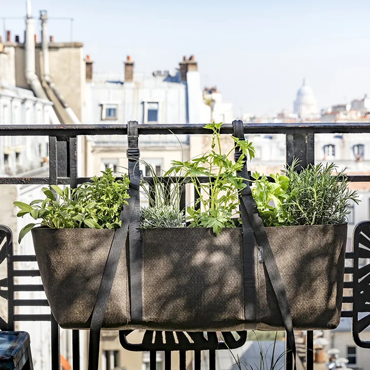 Bacsac - Hanging Window Box Pflanztasche 3 Geotextil 25 l, braun