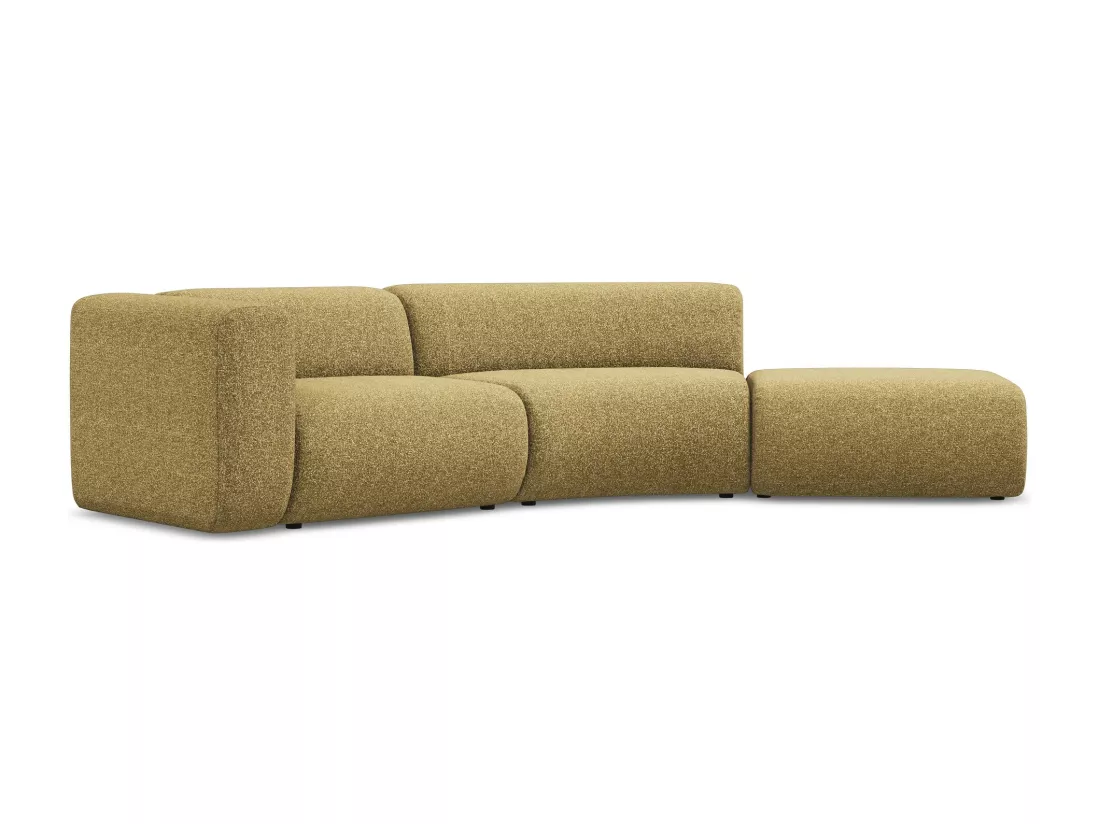 Canapé modulable 4 places droit en tissu texturé - moutarde - EKAHI