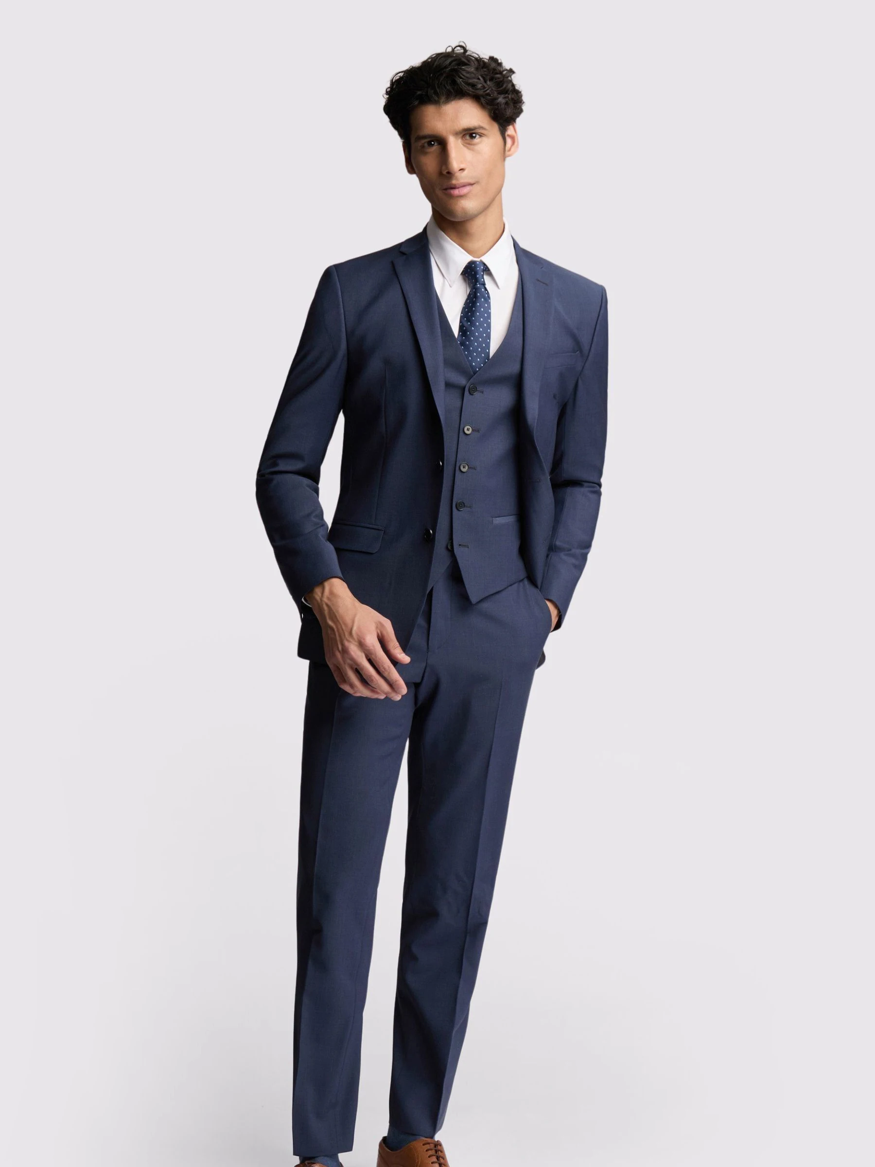 Ted Baker Tailoring premium blauw Panama slim fit colbert