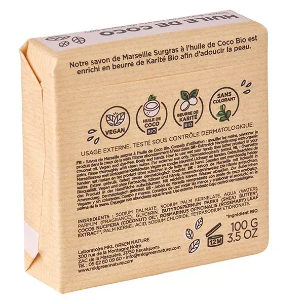 MKL Green Nature Savon de Marseille Huile de Coco 100g