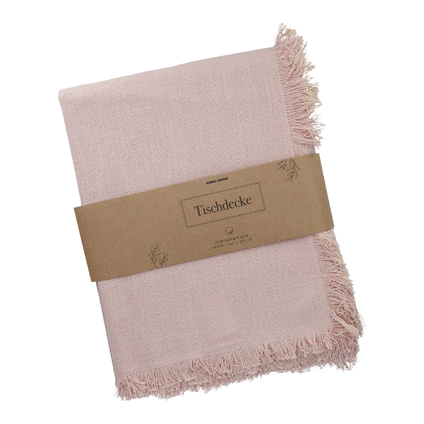 Tischdecke Fransen, rosa, 140 x 200 cm