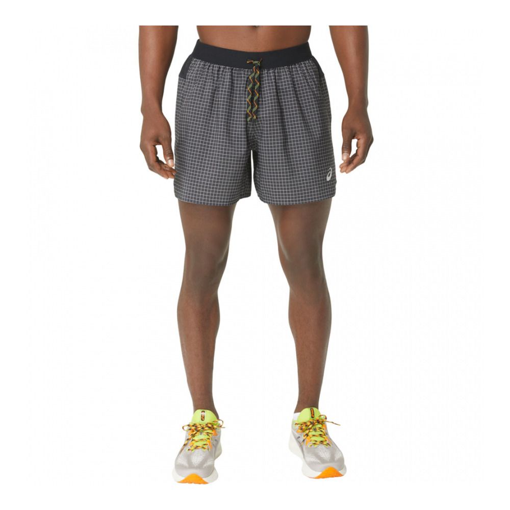 Asics FUJITRAIL LOGO - Short Homme performance black/lime zest