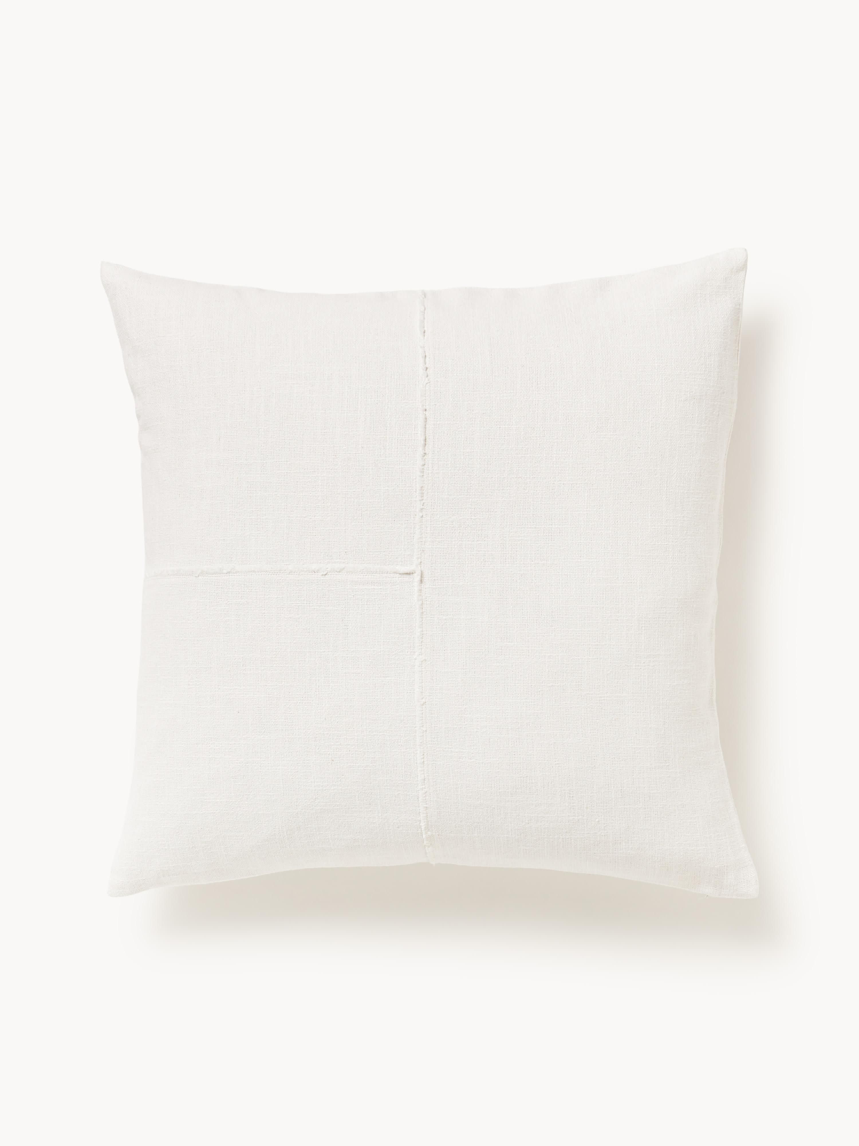 Handgeweven kussenhoes Terre met decoratieve naad