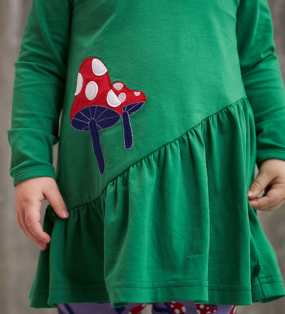 Freds WoRød Kjole - Mushroom - Earth Green m. R?d
