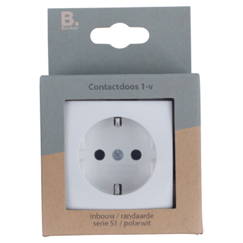 Berker S.1 enkel geaard stopcontact wit
