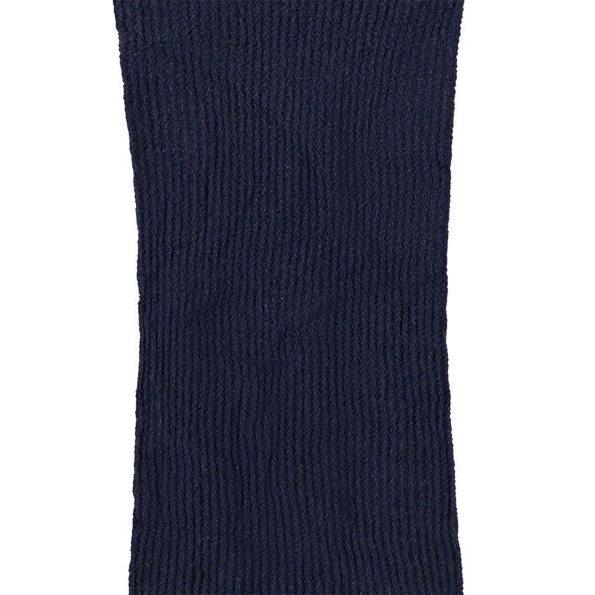 Collant fin uni effet côtelé pour fille - Bleu marine