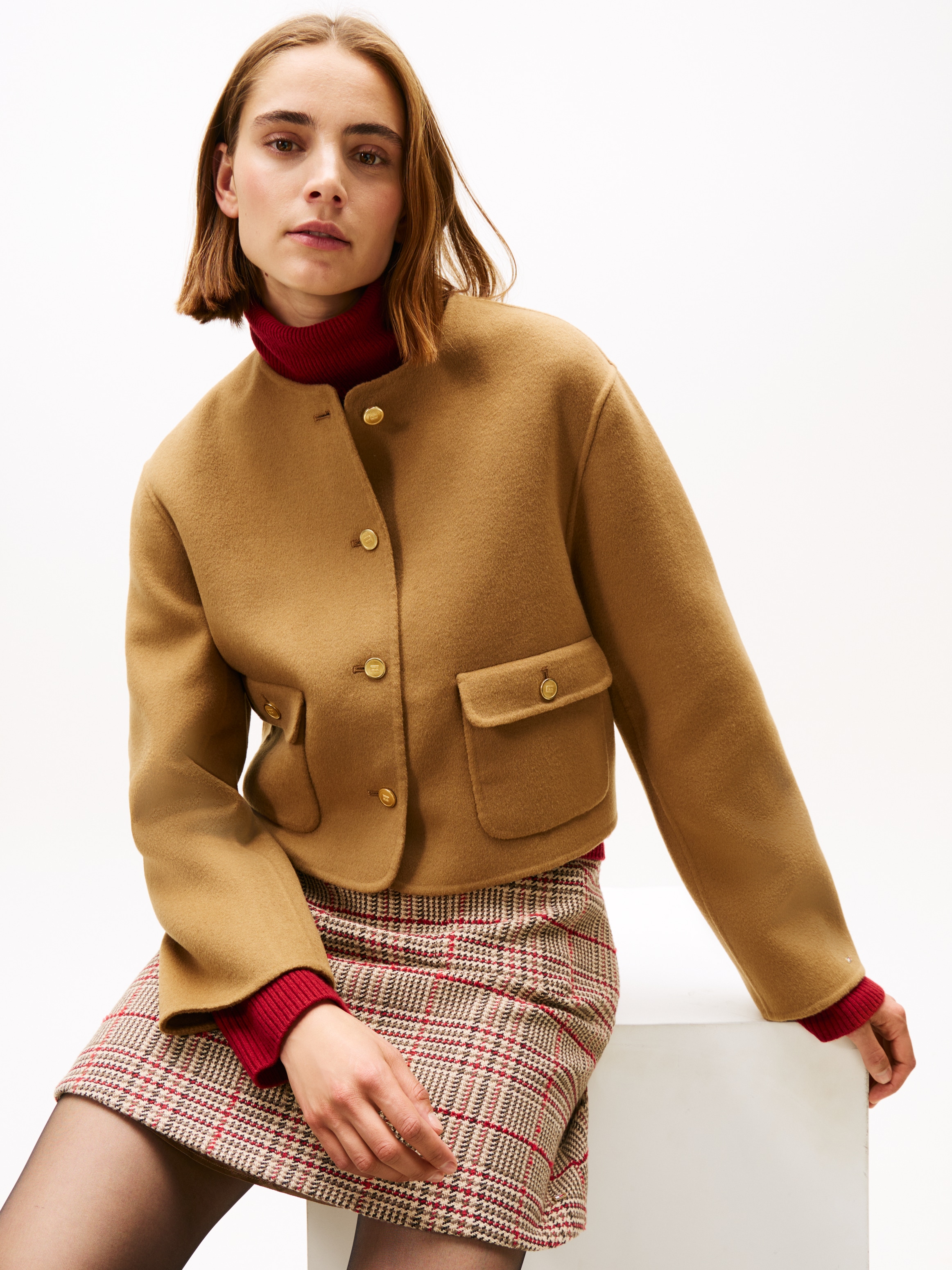 Tommy Hilfiger Kurzjacke »DF WOOL BLEND REG LADY JACKET« mit Wolle