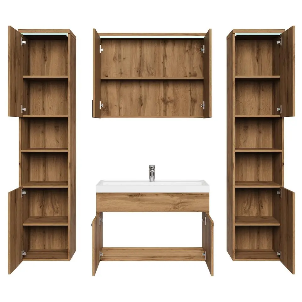 Badplaats Badkamermeubel Set Paso XL 80 x 40 cm - Eiken - Badmeubel met