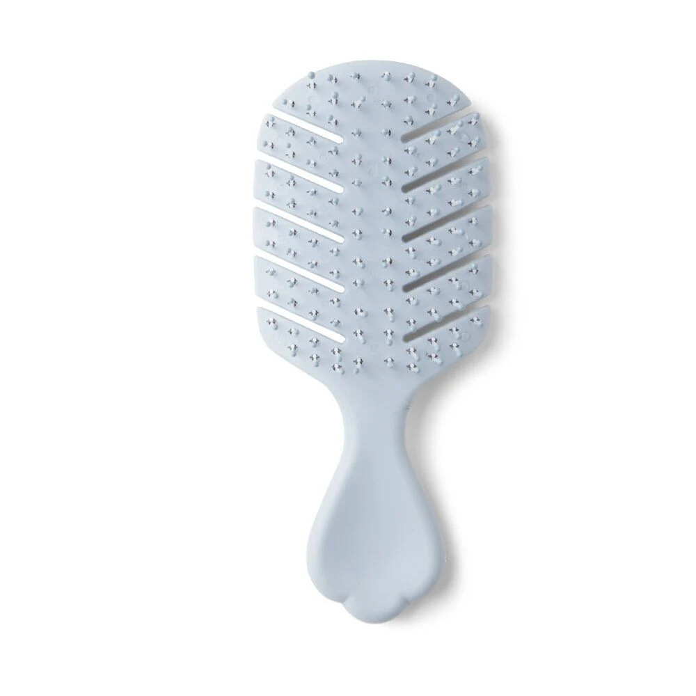 Brosse à cheveux format mini en plastique 3 coloris