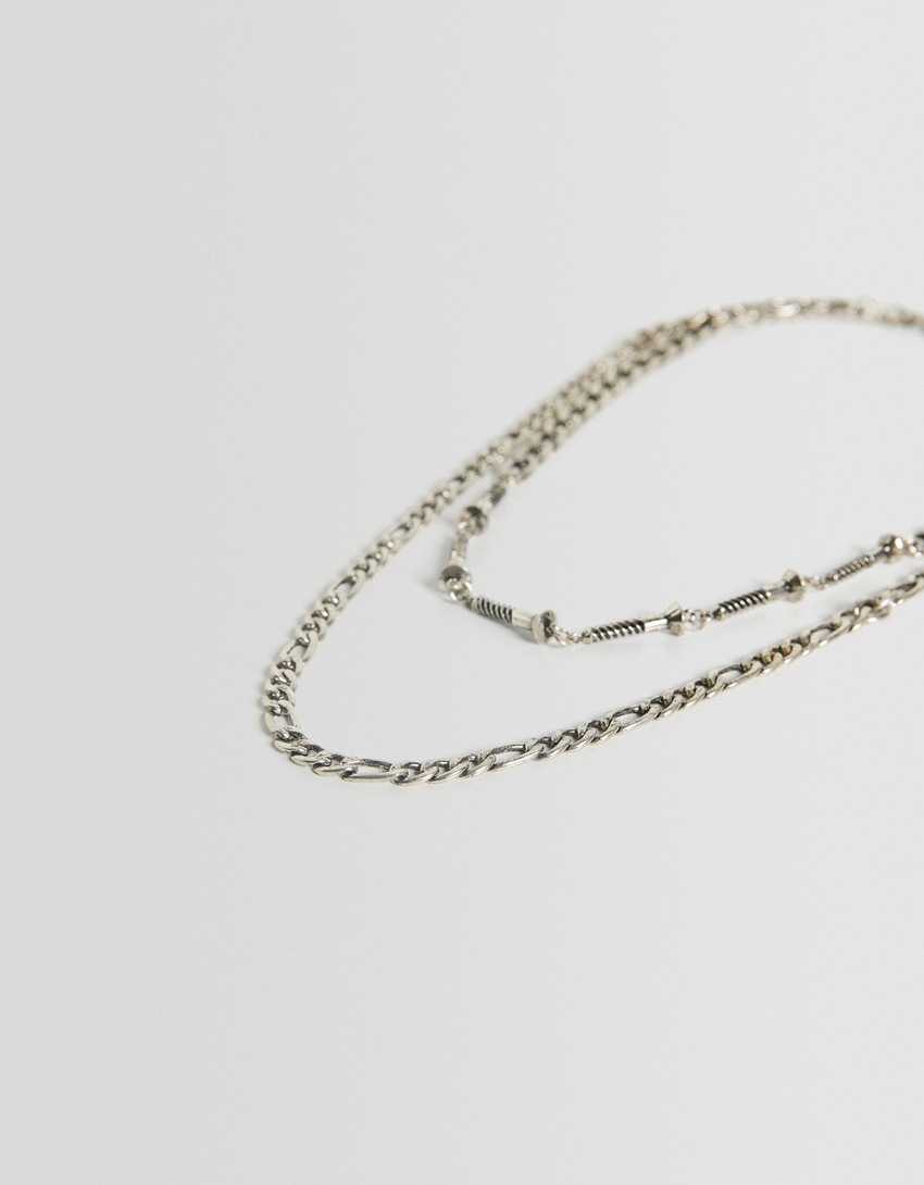 Conjunto de 2 colares com fecho de rosca