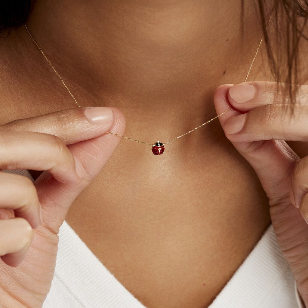Collier Helidie Coccinelle Or Jaune
