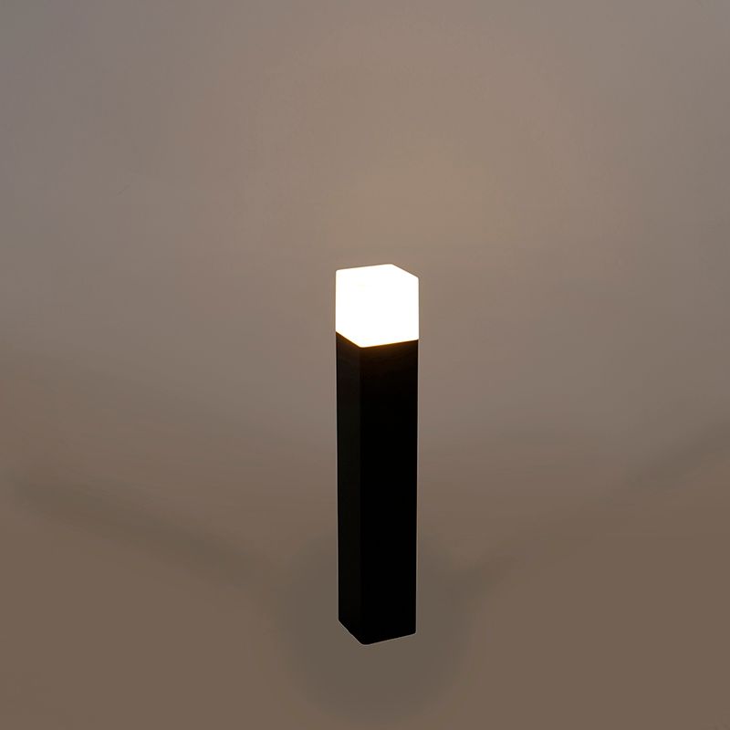 Buiten paaltje zwart opaal glas 50 cm grondpin en kabelmof - Denmark