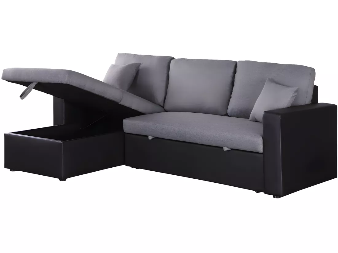 Canapé d'angle convertible/ réversible avec coffre 