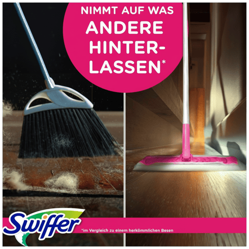 Swiffer Pink Bodenwischer Starter-Set Mit 1 Bodenwischer Sowie 4 Trockenen Und 4 Feuchten Bodentüchern