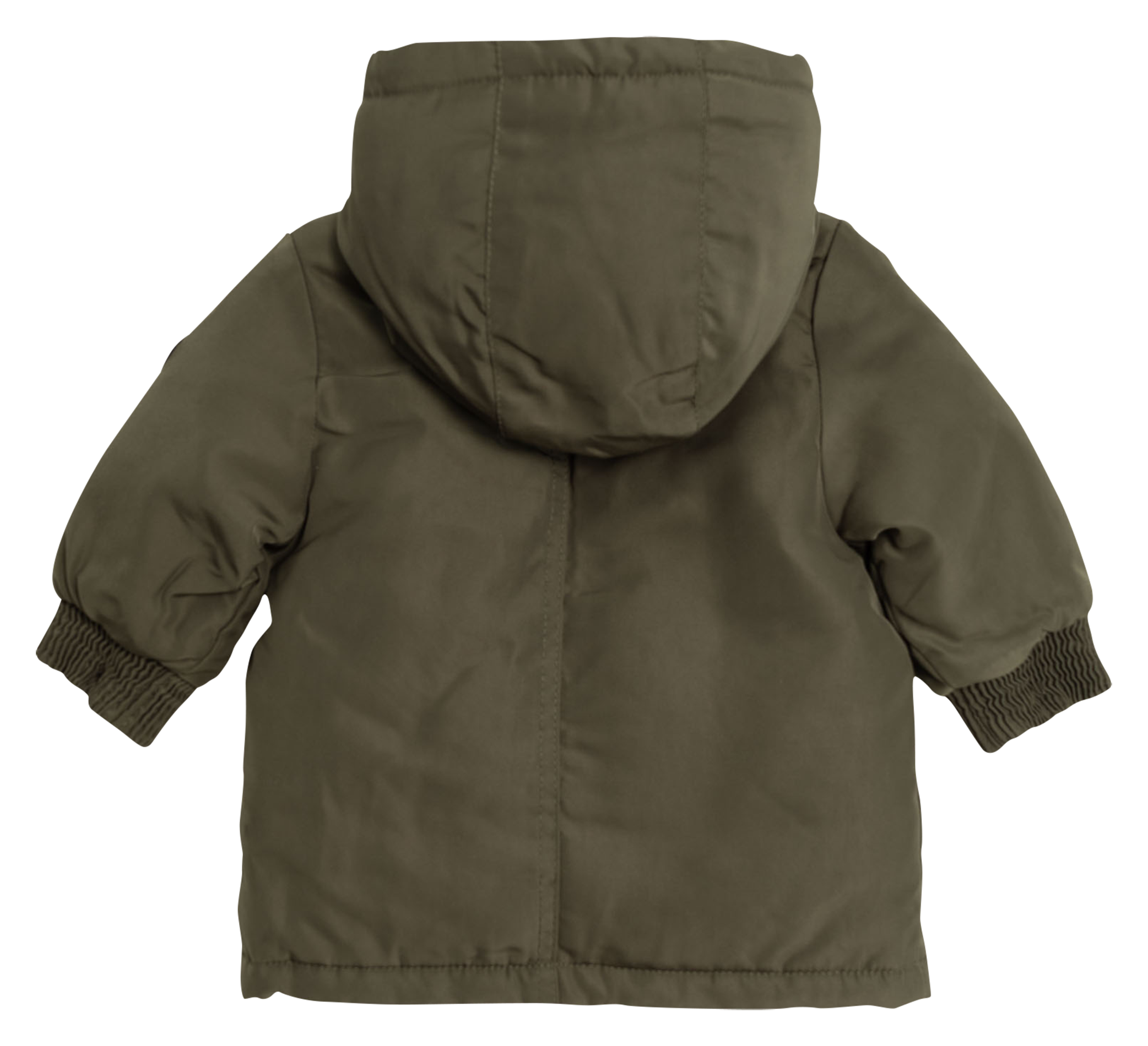 Parka droite col montant à capuche | Kaki