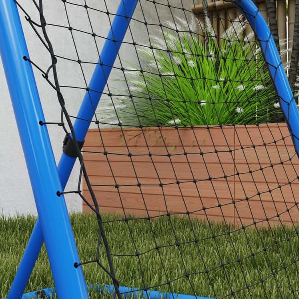 Rebounder for fotball, sammenleggbar fotball Rebounder 63 x 63 cm Justerbar fotballmålsparker for baseballbasketball, metall, blå