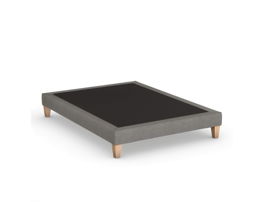 SOMEO - Sommier 120 x 190 Sommier déco tapissier gris 120 x 190