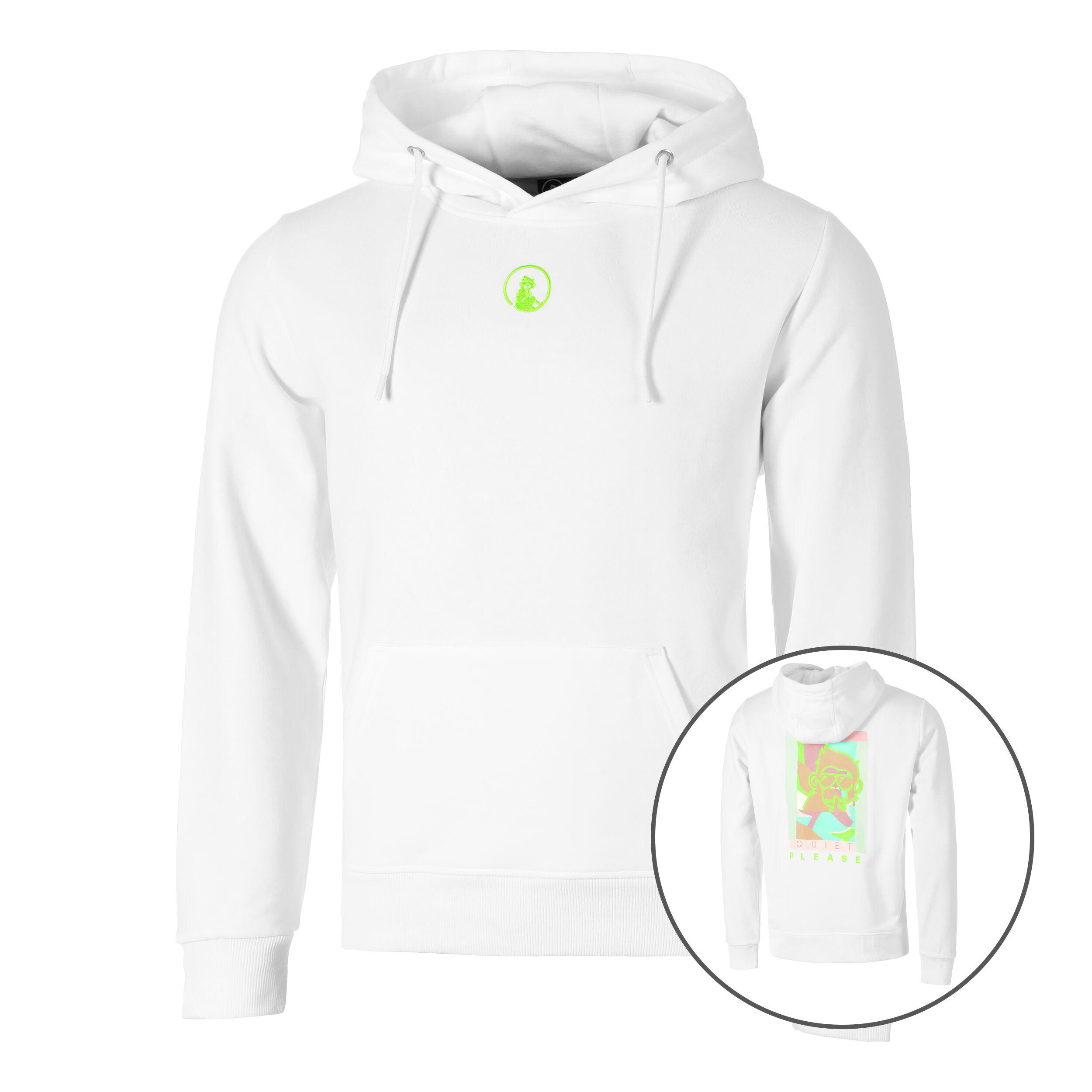 Quiet Please Wild Collage Sweat À Capuche Hommes - Blanc , Multicouleur