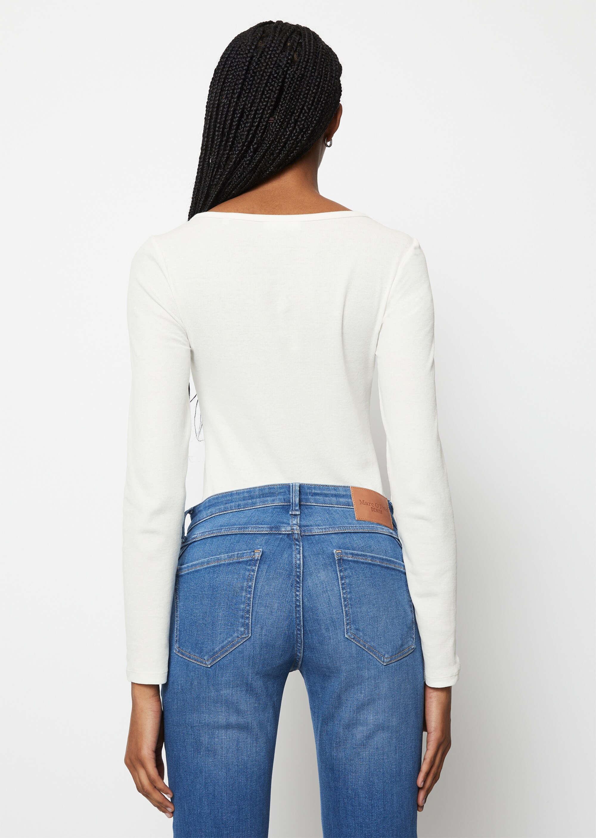 Longsleeve slimaus soft geripptem Jersey