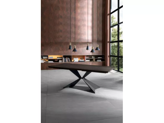 Stark Table fixe (160 x 90 cm) en placage noir