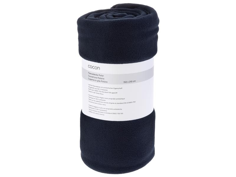 COCON Decke Fleece Polar 150 x 210 cm, Navy Flauschige Fleecedecke