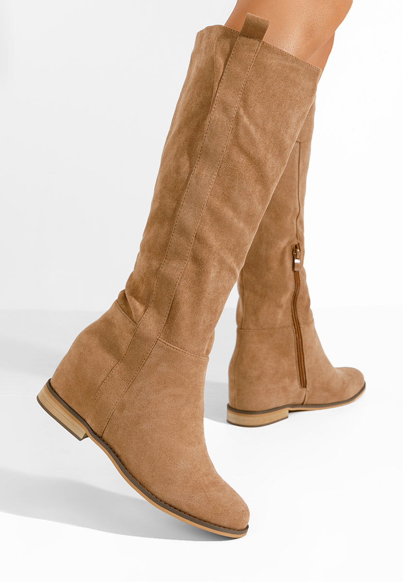 Bottes compensée femme chameau Lanella