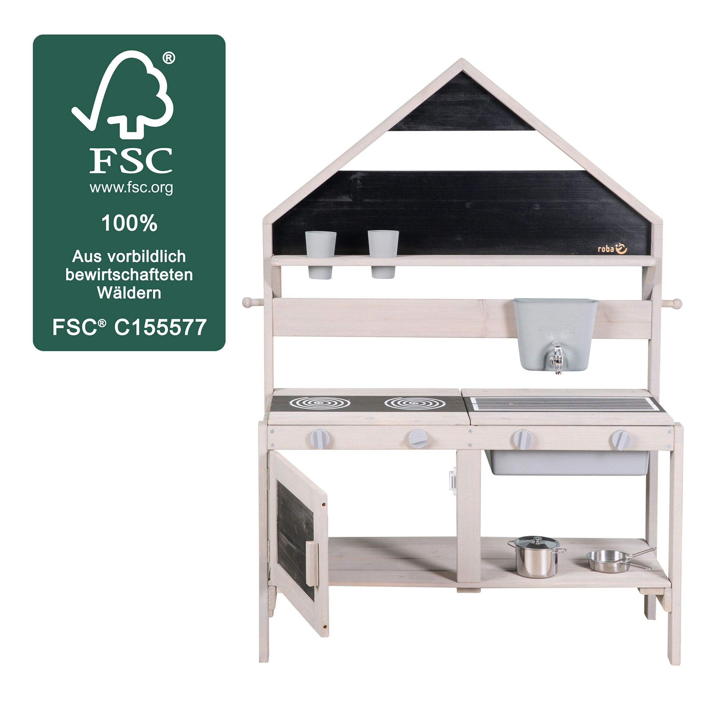 roba Outdoor Spiel- und Matschküche in Hausoptik Outdoor FSC
