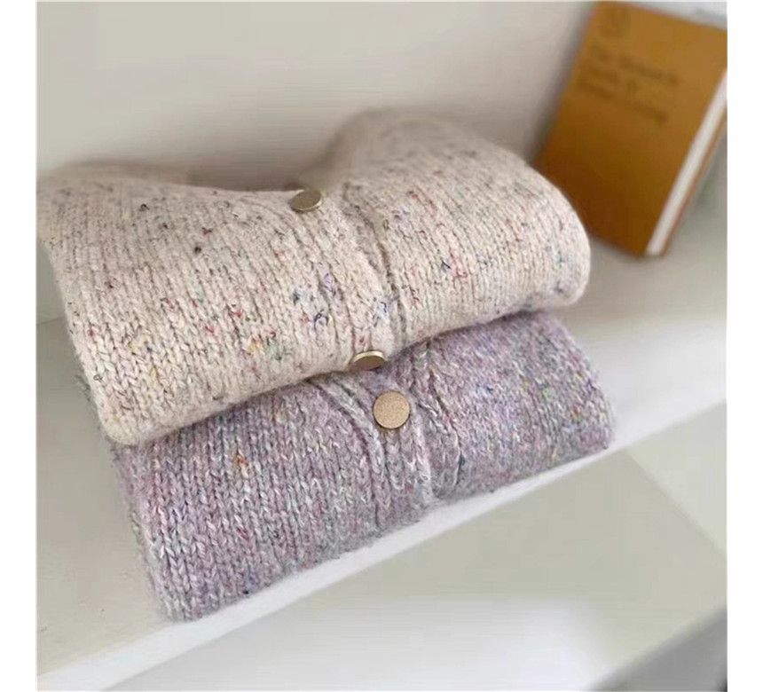 Rred - Melange Cardigan met ronde hals
