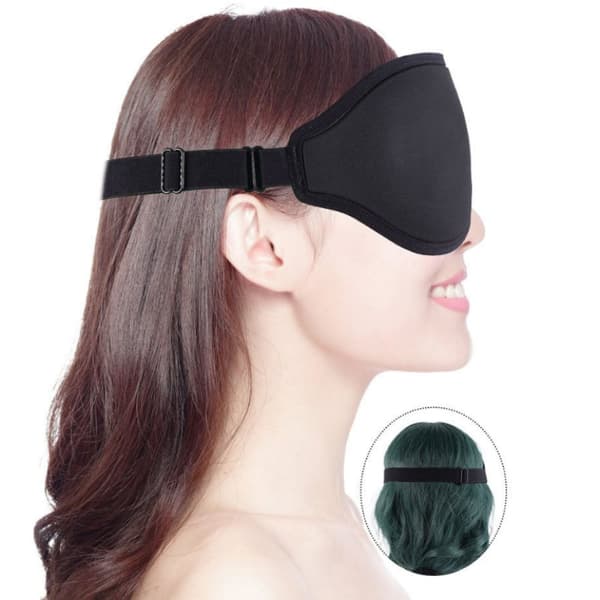 INF Komfortabel sovemaske / øyemaske Sort
