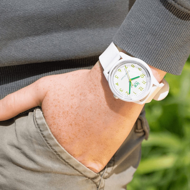 Montre solaire en silicone - ICE Solar Power - Nature Numbers - Small - Blanc