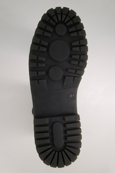 Lederstiefel, Elastik-Einsatz, Plateau Sohle, Weite H