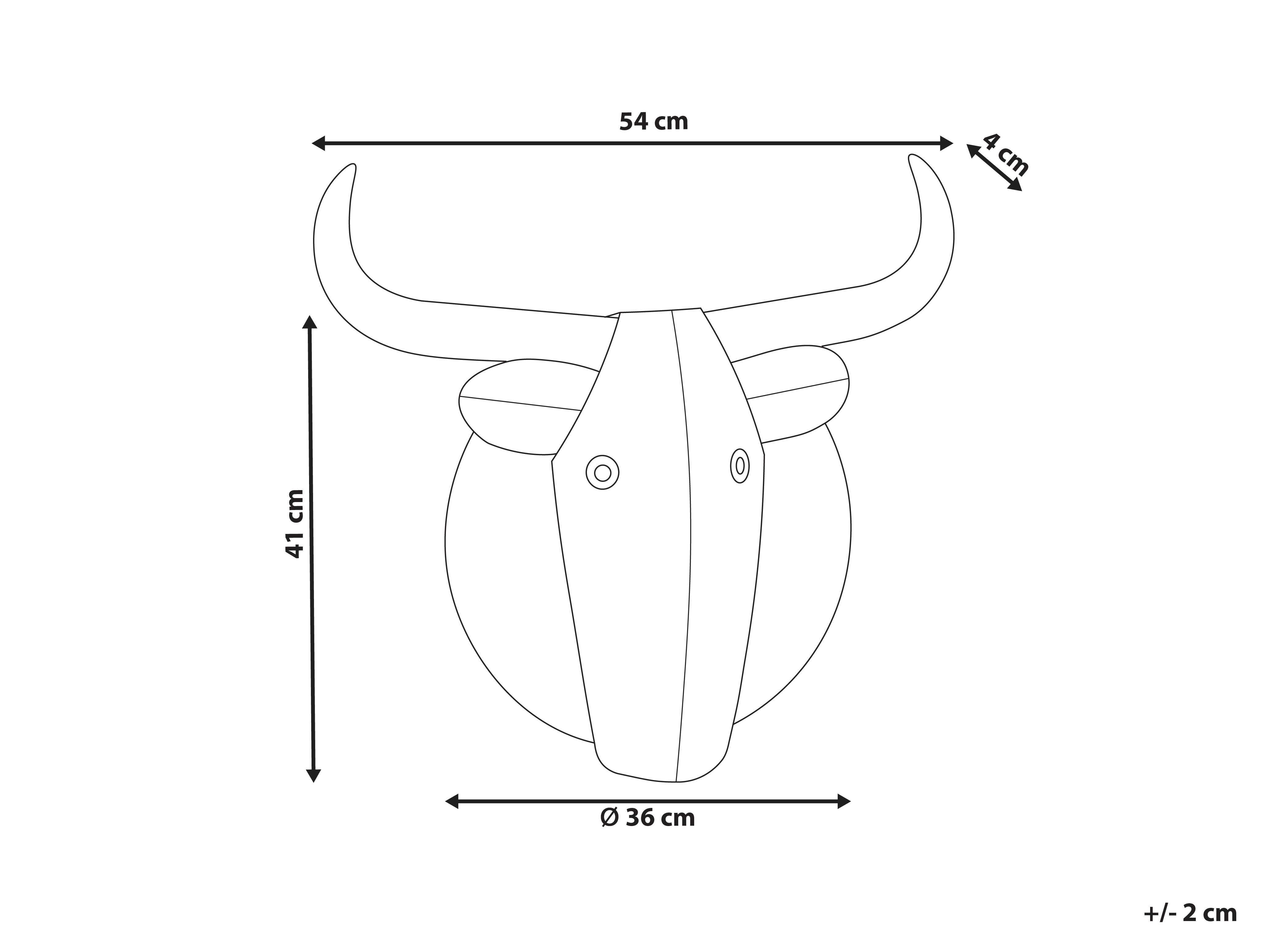 Wanddecoratie Stier ERBIUM Metaal 41 cm Grijs