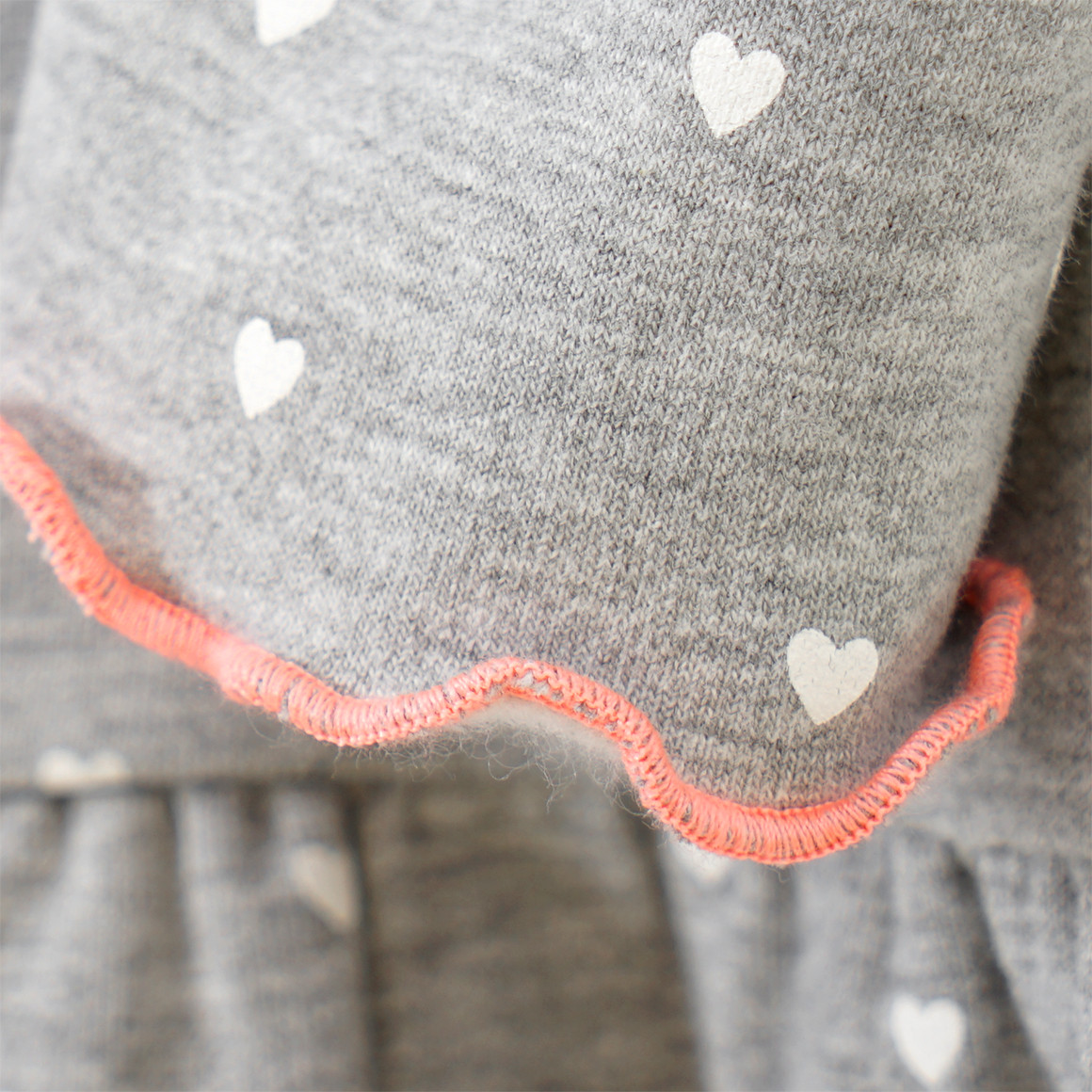 Topomini Baby Kleid mit Herz-Print hellgrau