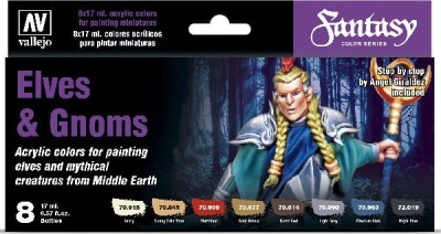 Vallejo - Maling Sæt Til Modelhobby - Elves & Gnomes - 8X17 ML