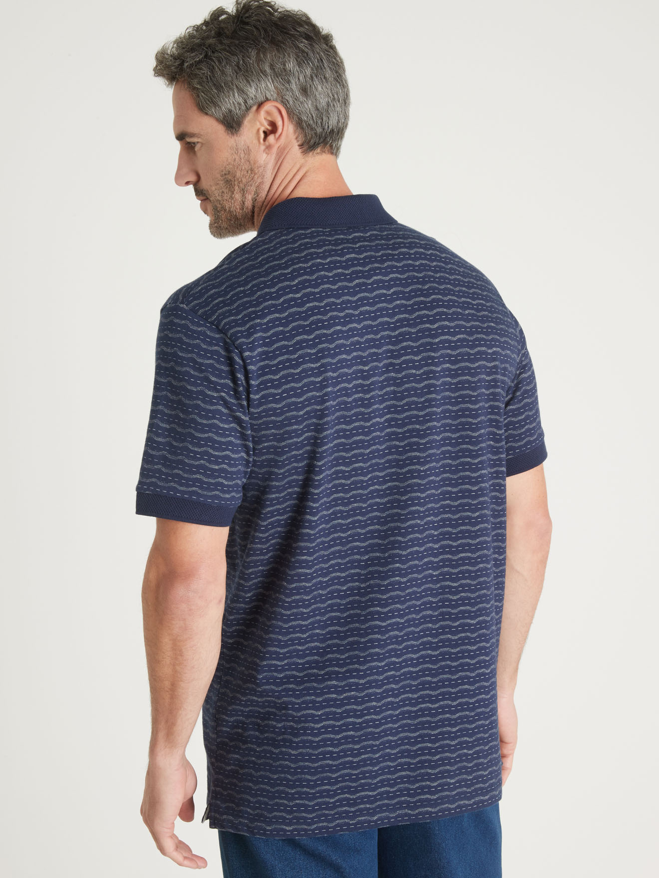 Polo manches courtes à motif jacquard