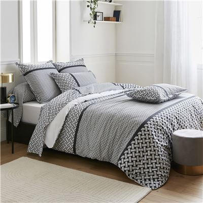 Linge de lit percale motifs géométriques