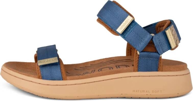 WODEN Blauwe Sandalen Line