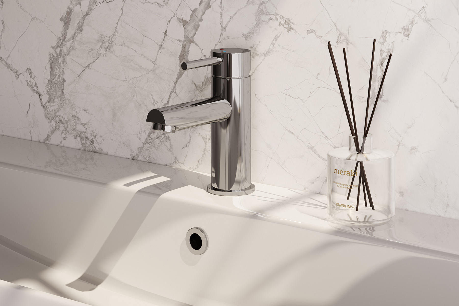 Brauer Chrome Edition ColdStart wastafelkraan energy-saving model A chroom