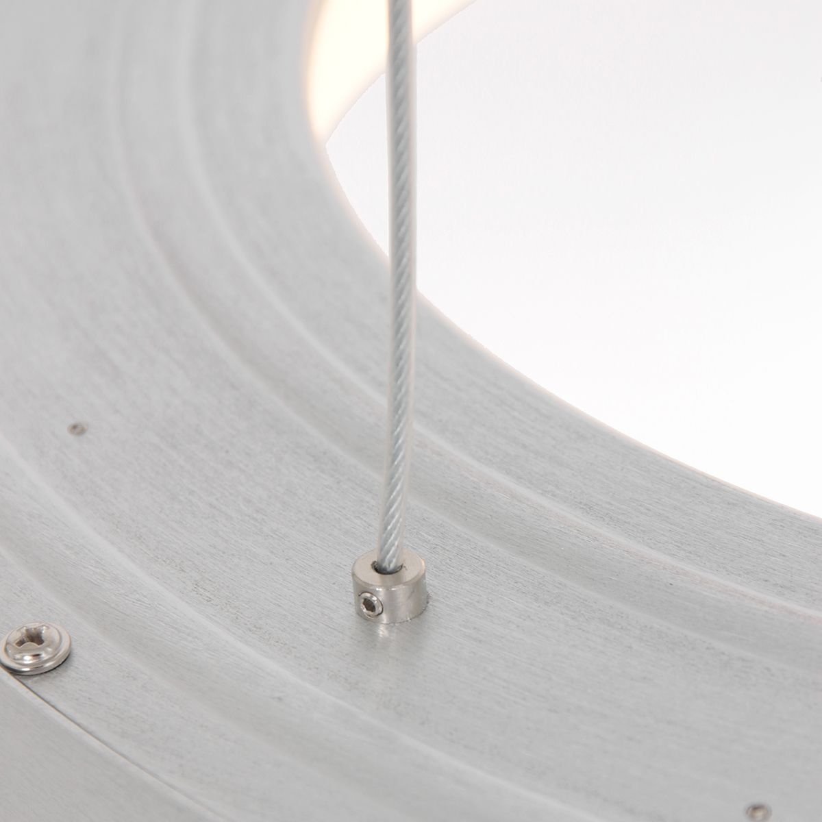 Design hanglamp zilver incl. LED dimbaar - Ringlede