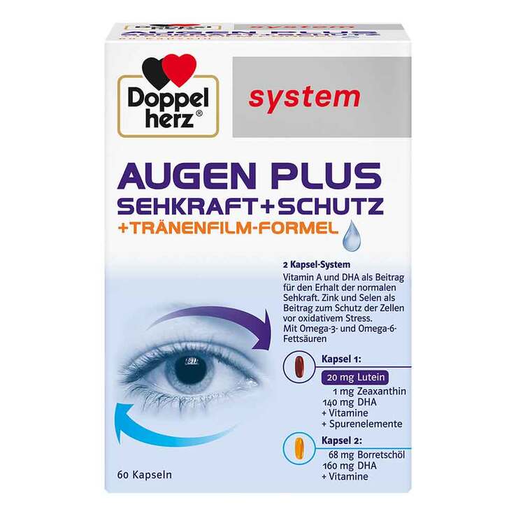 Doppelherz System Augen Plus Sehkraft +Schutz Kapseln, 60 St