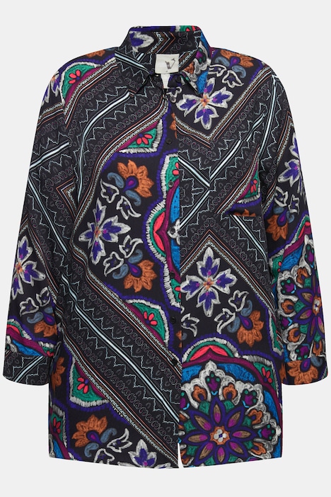 Hemdbluse, Mustermix, Hemdkragen, Langarm