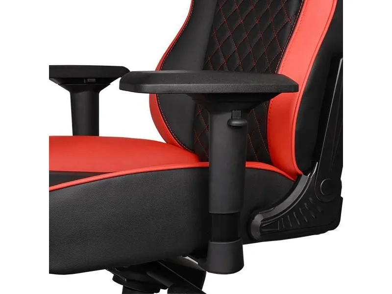 Ttesports GT-Fit 100 - Stol - armstøtter - T-formet - drejeled - aluminium, PVC, stål, kunstig læder, high-density skum - sort, rød