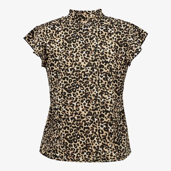 TwoDay dames blouse bruin met luipaardprint