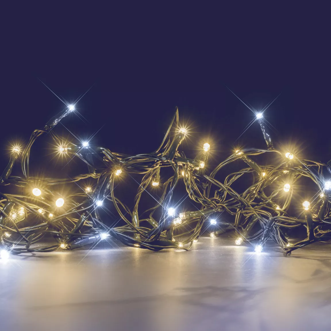 Guirlande lumineuse 8 m 128 LED câble vert Flashing light Bicolore Blanc chaud et froid
