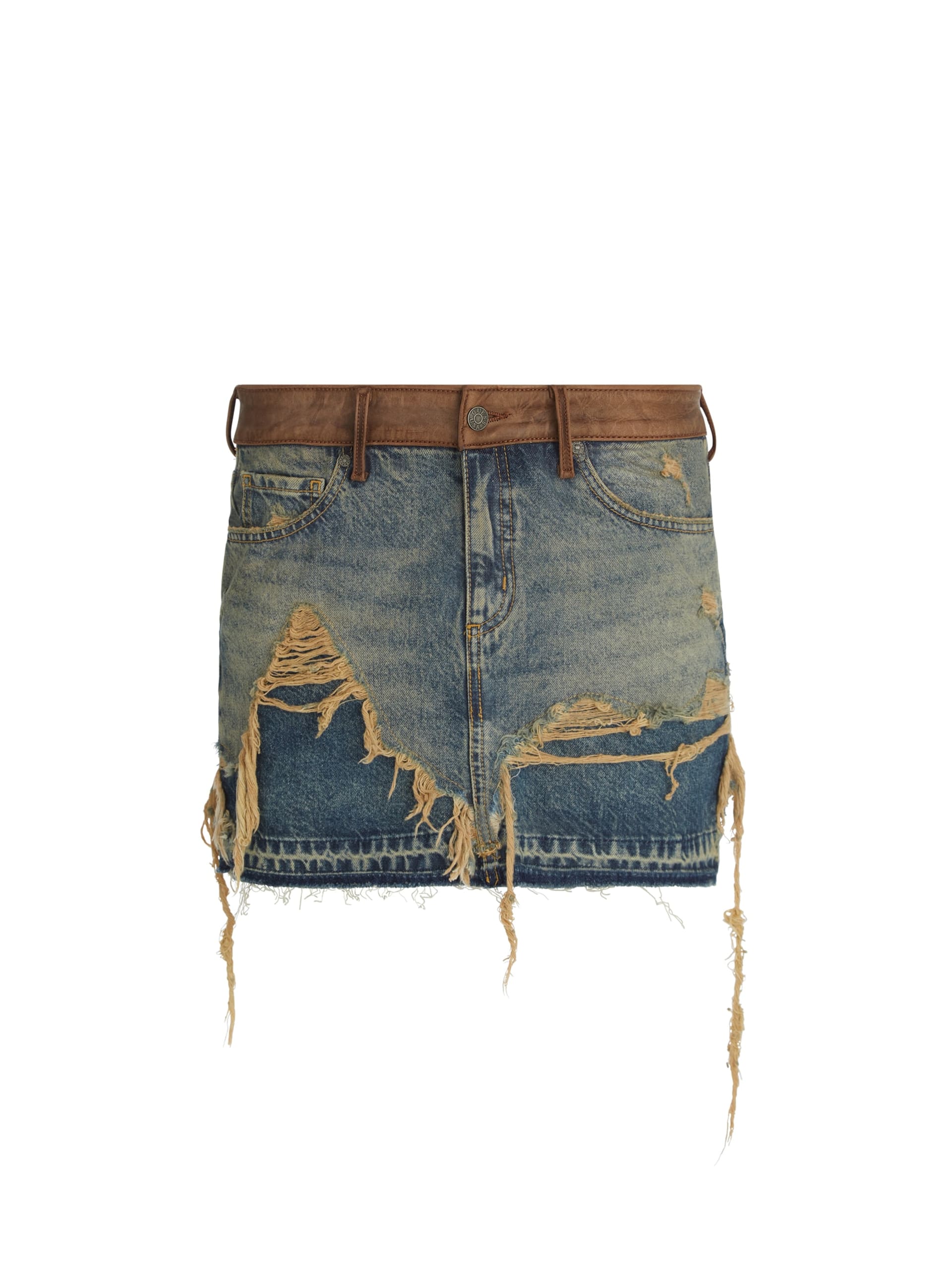 saia jeans em camadas