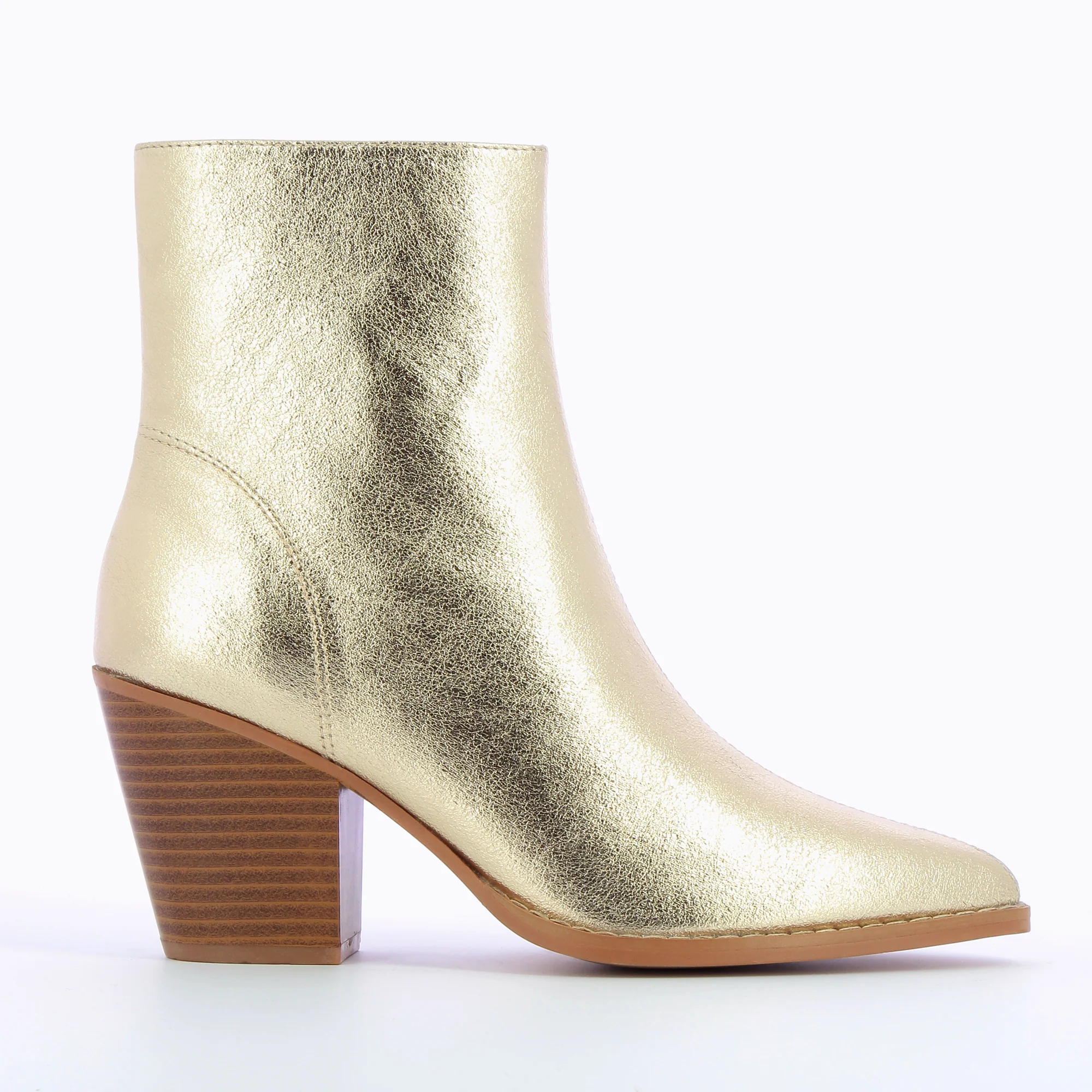 Bottines-Bottines à talon Julia or effet texturé