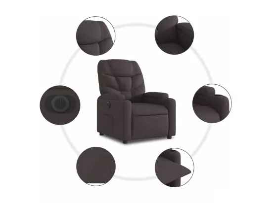 Fauteuil inclinable électrique Marron foncé Tissu
