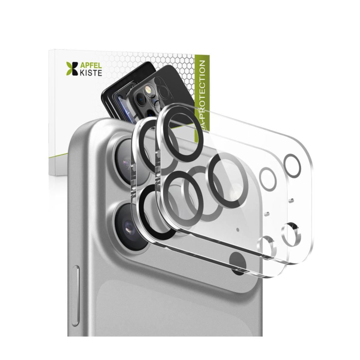 (2er Set) iPhone 17 Pro Kamera Objektiv Protector Panzer Glas Case Friendly - Transparent