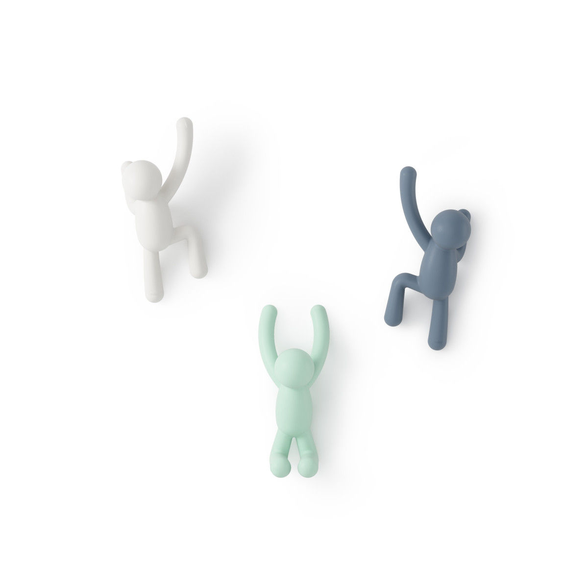 Ophanghaak Buddy wit mint blauw - set van 3
